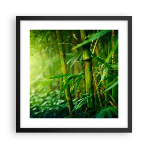 Plakat w czarnej ramie - Poznać zieleń samą w sobie - 40x40 cm