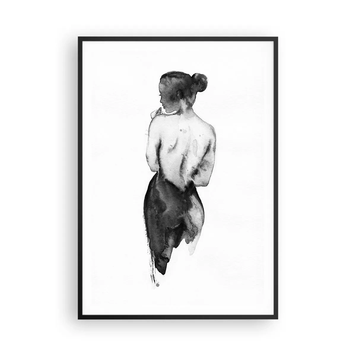 Plakat w czarnej ramie - Przy niej świat znika - 70x100 cm