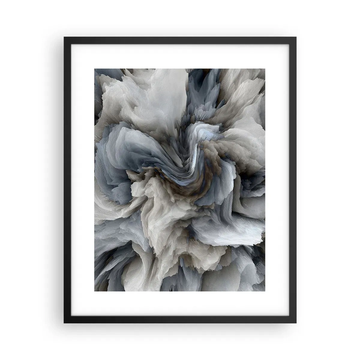 Plakat w czarnej ramie - Kamień i kwiat - 40x50 cm