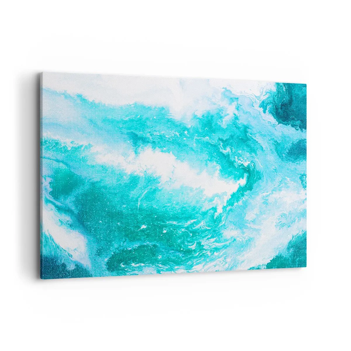 Obraz na płótnie - Abstrakcyjny wir w odcieniach błękitu - 100x70cm - W jądrze żywiołu - Nowoczesna dekoracja ścienna do salonu, kuchni i sypialni ARTTOR