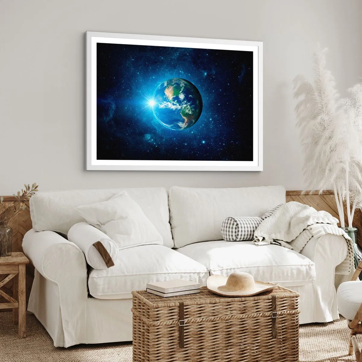 Plakat w białej ramie - Jesteśmy w niebie - 100x70 cm