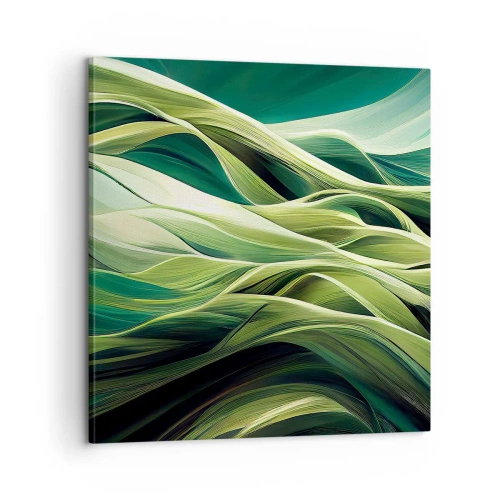 Obraz na płótnie - Abstrakcyjna gra w zielone - 60x60 cm