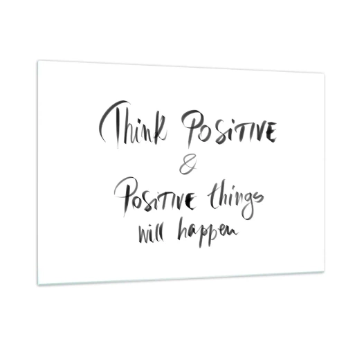 Obraz na szkle - Motywacyjny napis w minimalistycznym stylu - 120x80cm - Jak żyć? - Nowoczesna dekoracja ścienna do salonu, kuchni i sypialni ARTTOR