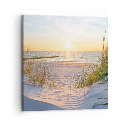 Obraz na płótnie - Morza szum, ptaków śpiew, dzika plaża pośród traw… - 70x70 cm