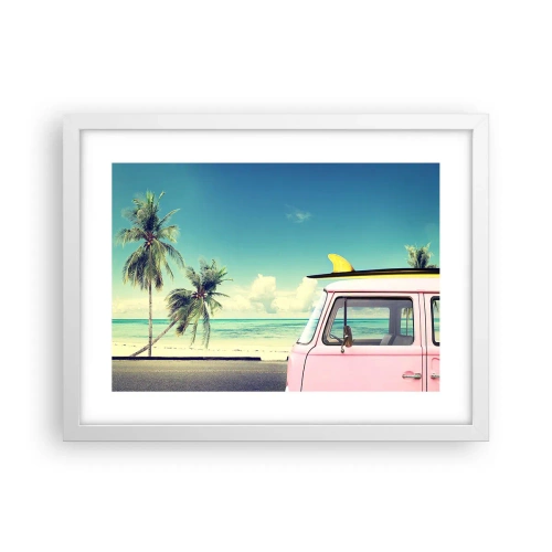 Plakat w białej ramie - Wakacje czas zacząć - 40x30 cm