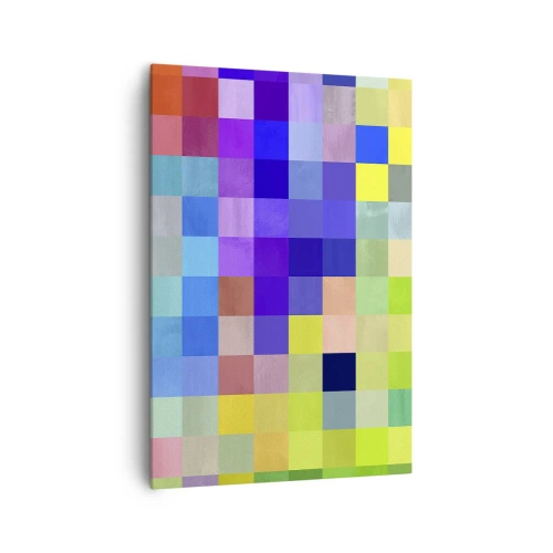 Obraz na płótnie - Kolorowa mozaika kwadratów w różnorodnych barwach - 70x100cm - Każdy inny, wszystkie równe - Nowoczesna dekoracja ścienna do salonu i sypialni ARTTOR