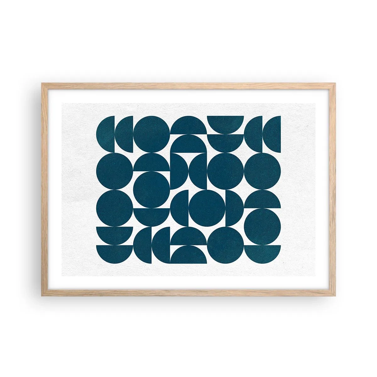 Plakat w ramie jasny dąb - Koła i półkola - 70x50 cm