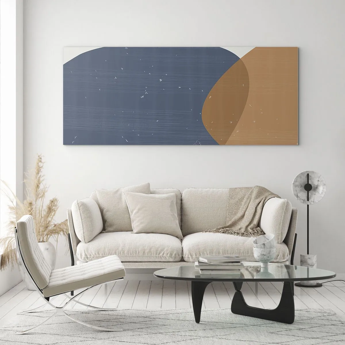 Obraz na szkle - Owale i wpływy - 100x40 cm