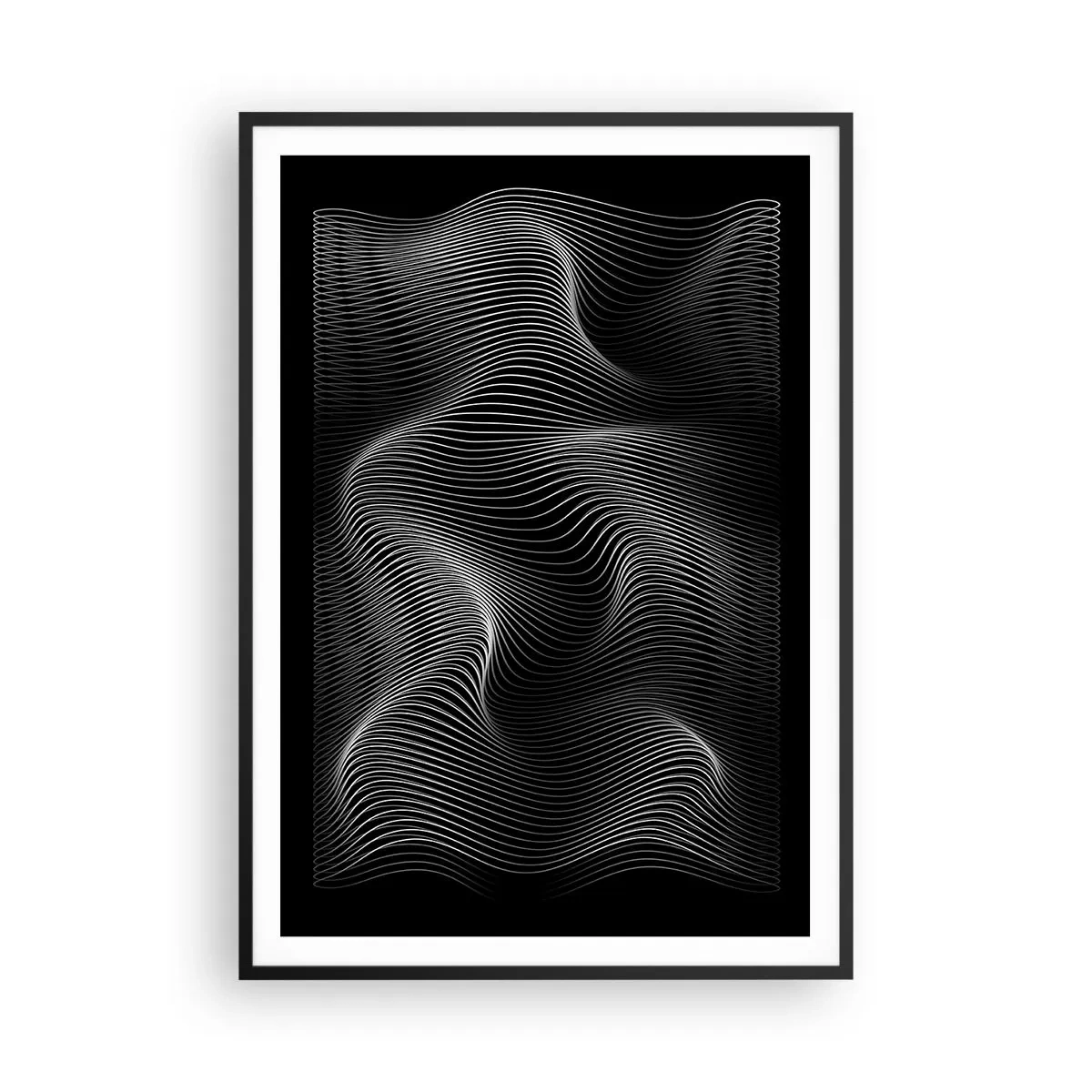 Plakat w czarnej ramie - Taniec światła w przestrzeni - 70x100 cm