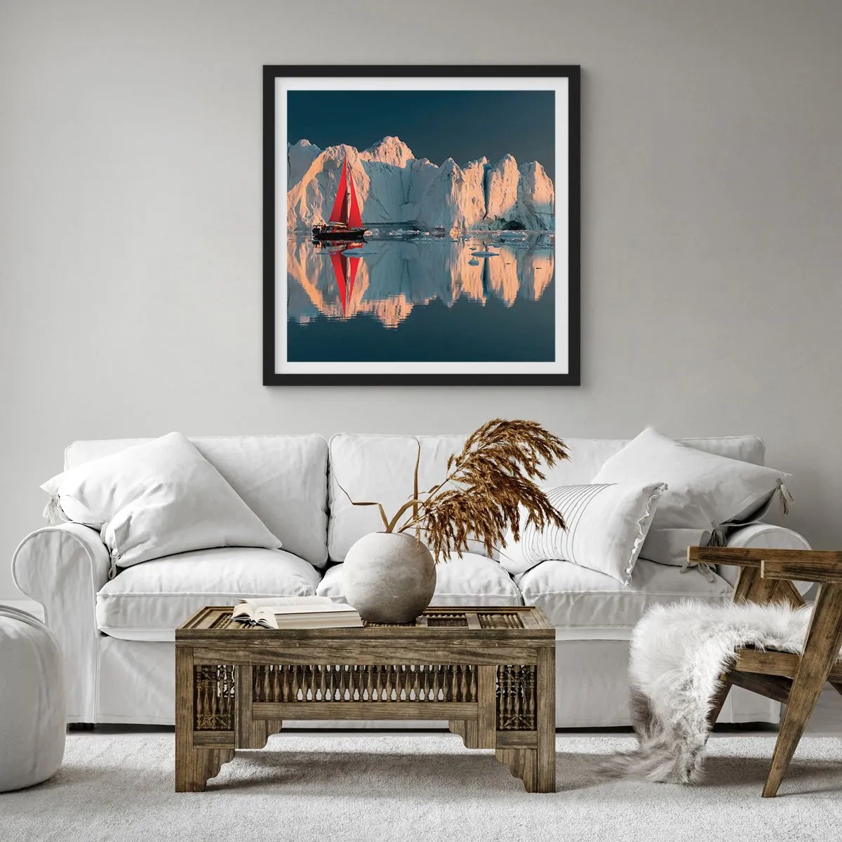 Plakat w czarnej ramie - Na krańcu świata - 50x50 cm