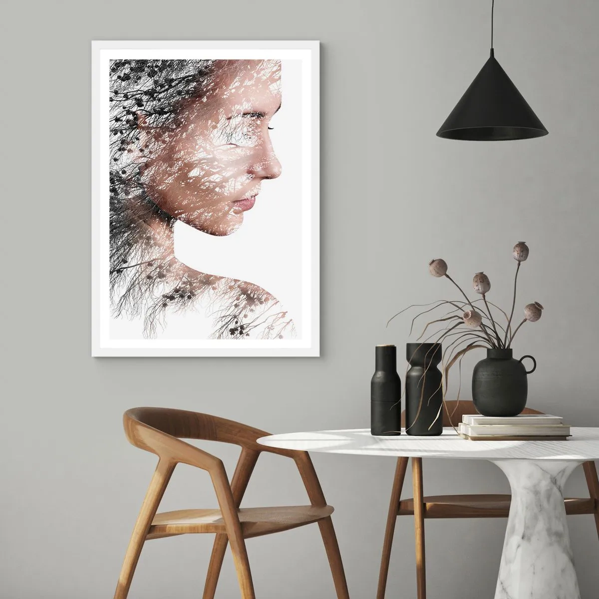 Plakat w białej ramie - Duch lasu - 30x40 cm
