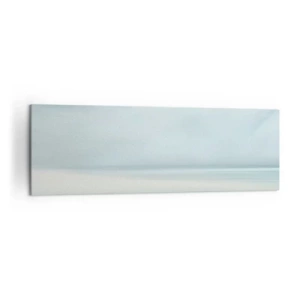 Obraz na płótnie - Minimalistyczny pejzaż w delikatnych odcieniach błękitu - 160x50cm - Spokój aż po horyzont - Nowoczesna dekoracja ścienna do salonu i sypialni ARTTOR