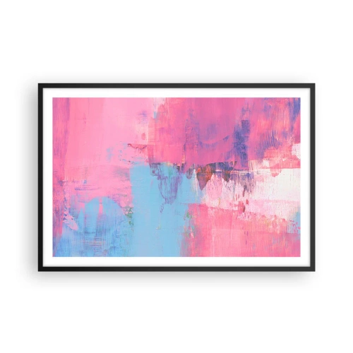 Plakat w czarnej ramie - Róż, błękit i szczypta światła - 91x61 cm