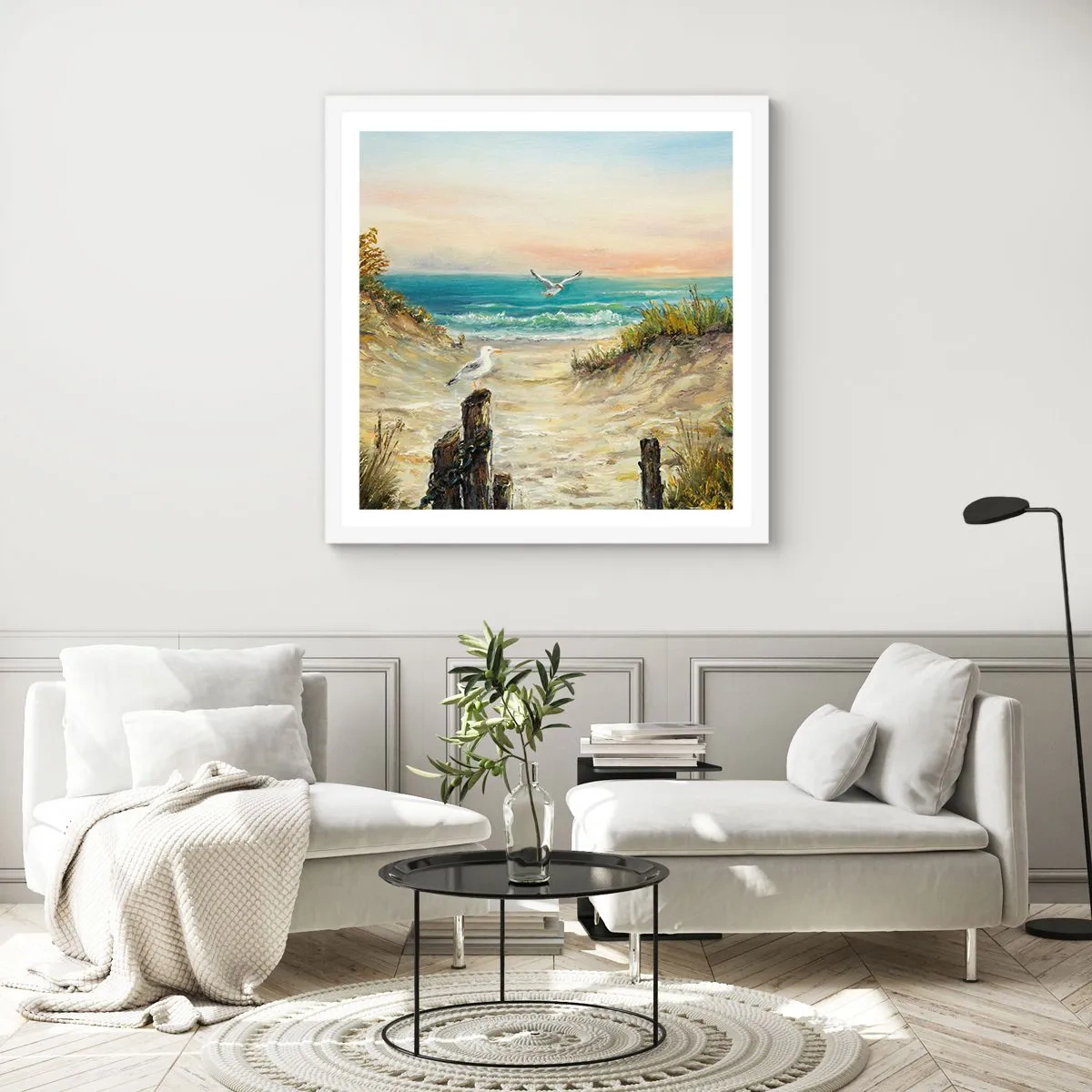 Plakat w białej ramie - Bezwietrzne zacisze - 30x30 cm