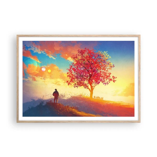 Plakat w ramie jasny dąb - Pielgrzym u celu - 100x70 cm