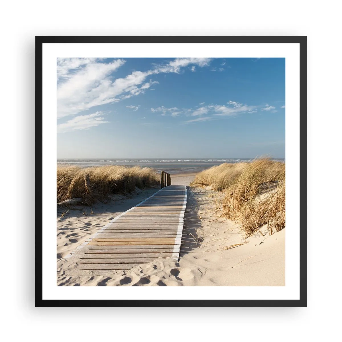 Plakat w czarnej ramie - Za wydmą, w szumie traw - 60x60 cm