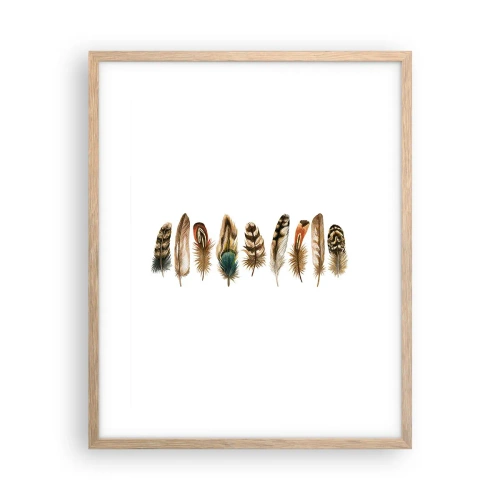 Plakat w ramie jasny dąb - Pierzasta wariacja - 40x50 cm