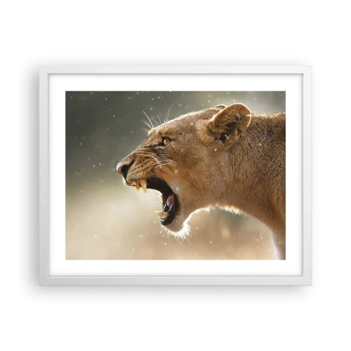 Plakat w białej ramie - Spróbuj nie posłuchać - 50x40 cm