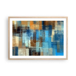 Plakat w ramie jasny dąb - Przez błękitną zasłonę - 70x50 cm