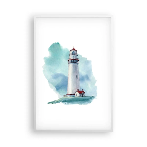 Plakat w białej ramie - Łagodna siostra błękitu - 61x91 cm