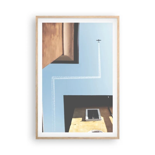 Plakat w ramie jasny dąb - Ponad miejskim labiryntem - 61x91 cm