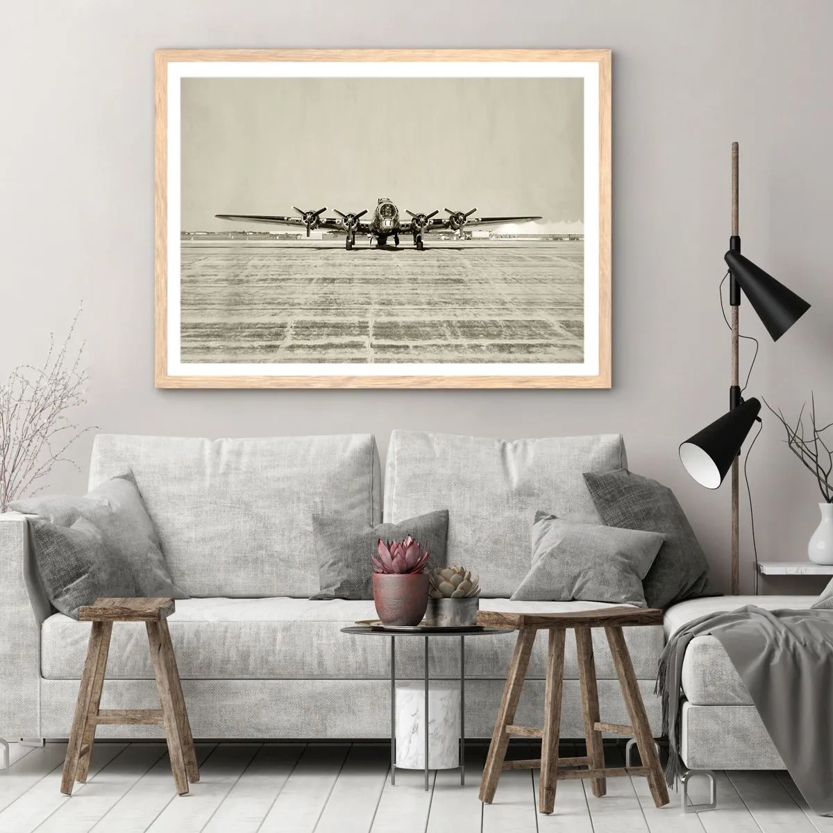 Plakat w ramie jasny dąb - Jak zawsze gotowy - 40x30 cm