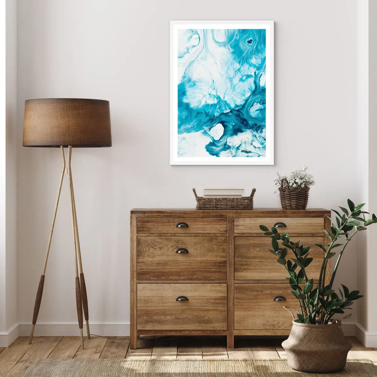 Plakat w białej ramie - Koncert błękitu - 30x40 cm