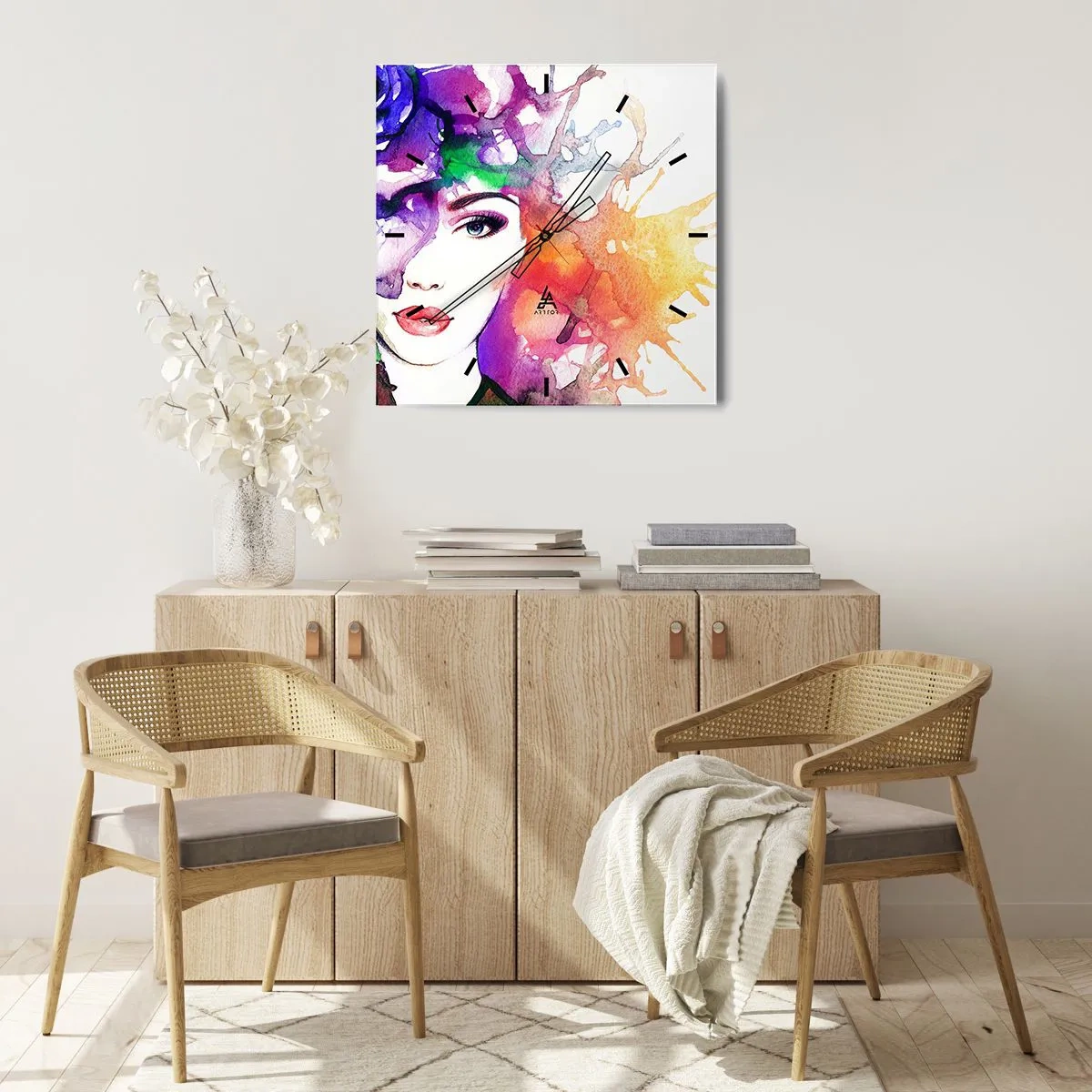 Zegar ścienny - Z głową w chmurach - 30x30 cm