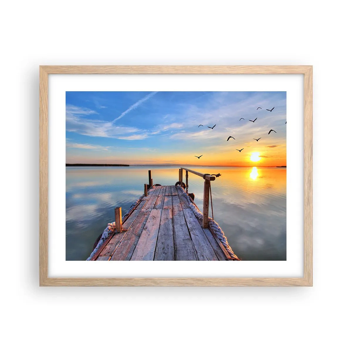 Plakat w ramie jasny dąb - Iść przed siebie ku słońcu - 50x40 cm
