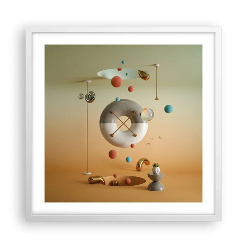 Plakat w białej ramie - Wszystko się zdarzyć może - 50x50 cm