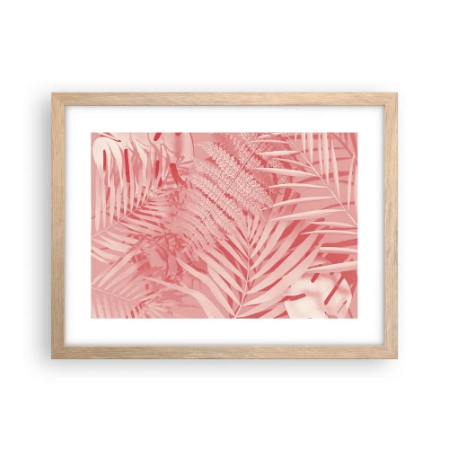 Plakat w ramie jasny dąb - Różowy koncept - 40x30 cm