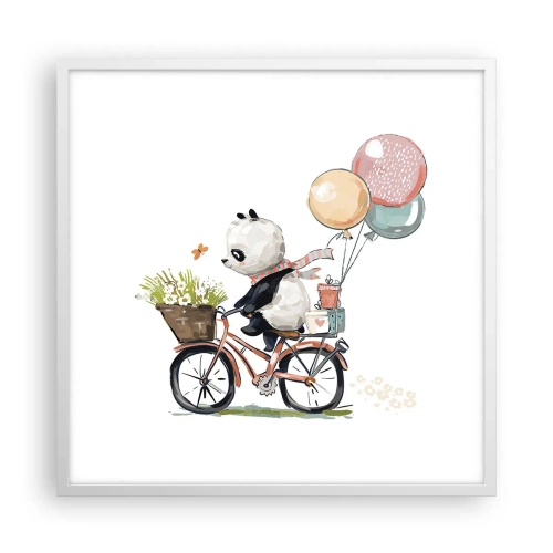 Plakat w białej ramie - Szczęśliwy dzień - 60x60 cm