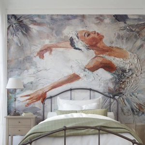 Fototapeta Premium Canvas - Delikatna i lekka jak tiul - Baletnica, Taniec, Balet - 400x280 cm