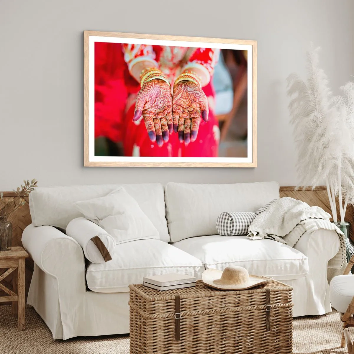 Plakat w ramie jasny dąb - Gotowa złapać szczęście - 100x70 cm