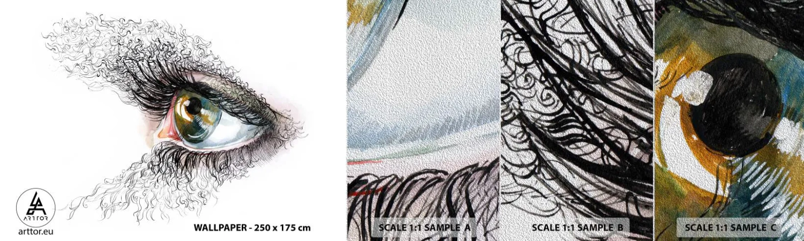 Fototapeta Próbka Premium Sand - Zajrzyj wprost do duszy - Abstrakcja, Grafika, Oko - 100x30 cm