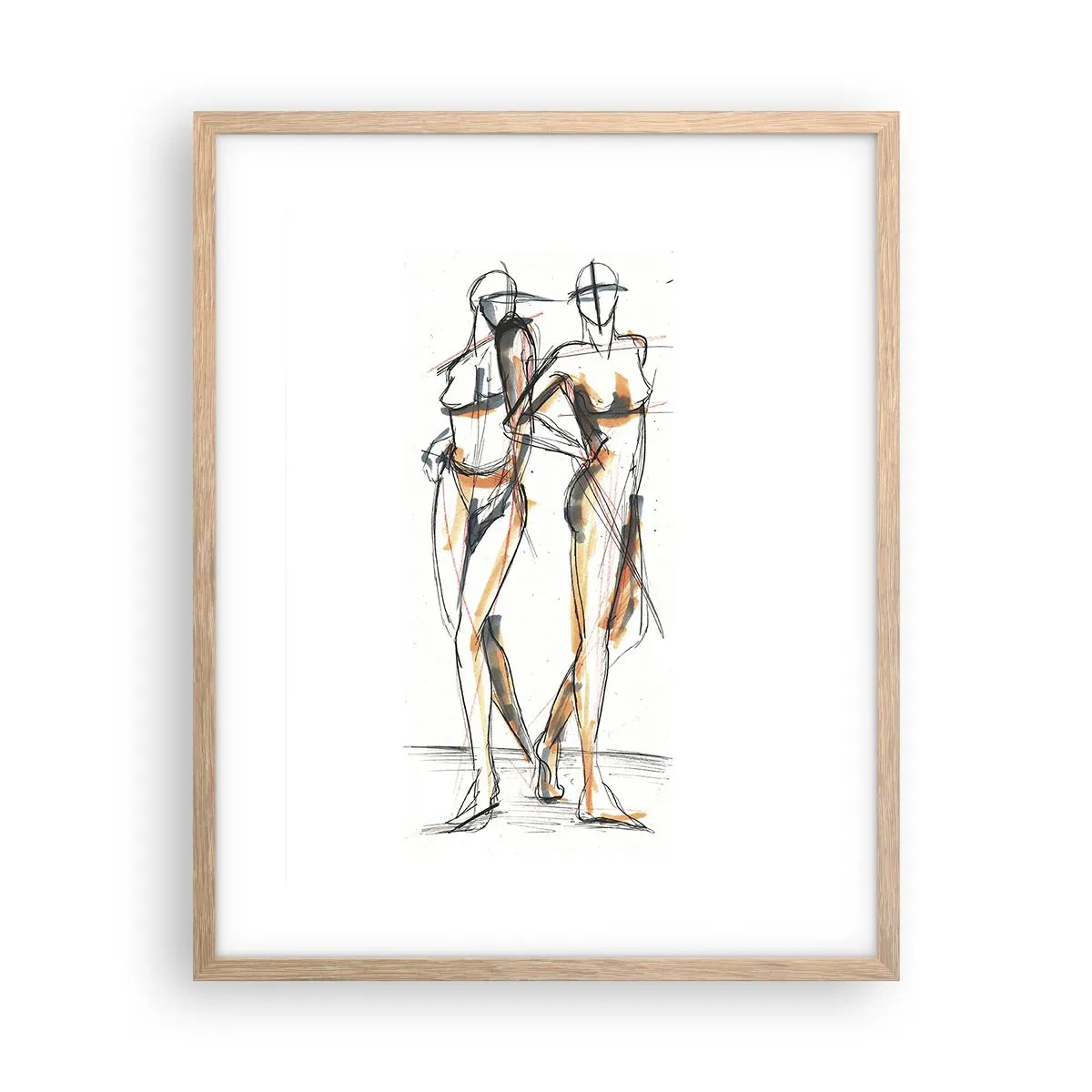 Plakat w ramie jasny dąb - Studium wdzięku - 40x50 cm