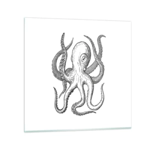 Obraz na szkle - Tańcząca z falami - 70x70 cm