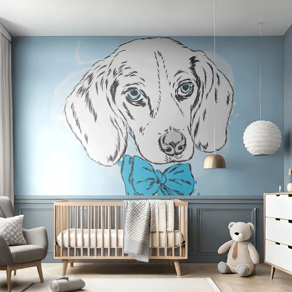 Fototapeta Samoprzylepna Deluxe Sticker - Psia elegancja - Abstrakcja, Pies, Dla Dzieci - 250x175 cm
