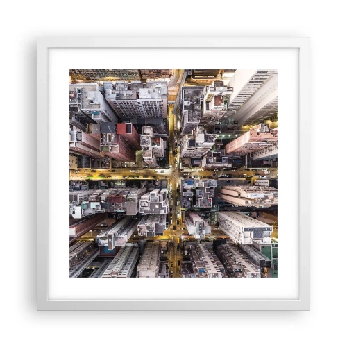 Plakat w białej ramie - Pozdrowienia z Hongkongu - 40x40 cm