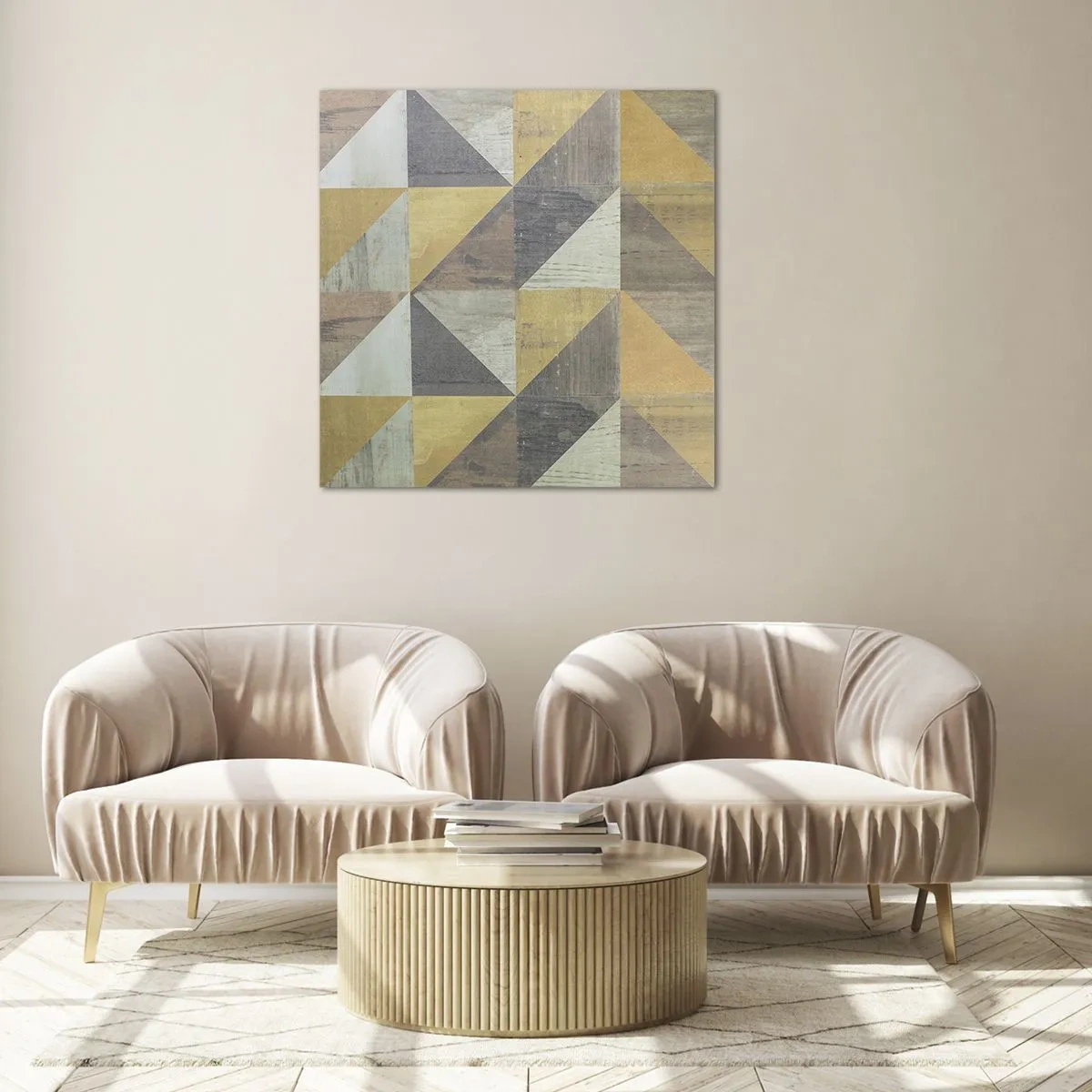 Obraz na szkle - Pod kątem trójkąta - 60x60 cm