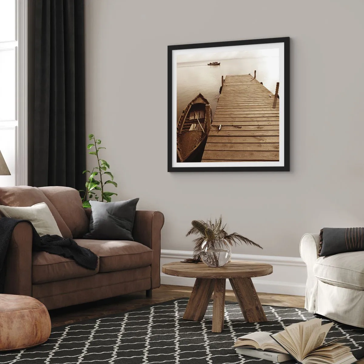 Plakat w czarnej ramie - Wielki spokój - 30x30 cm