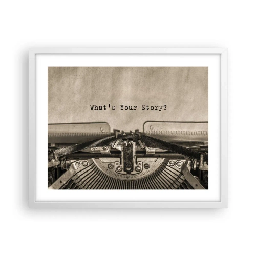 Plakat w białej ramie - Opowiedz mi - 50x40 cm
