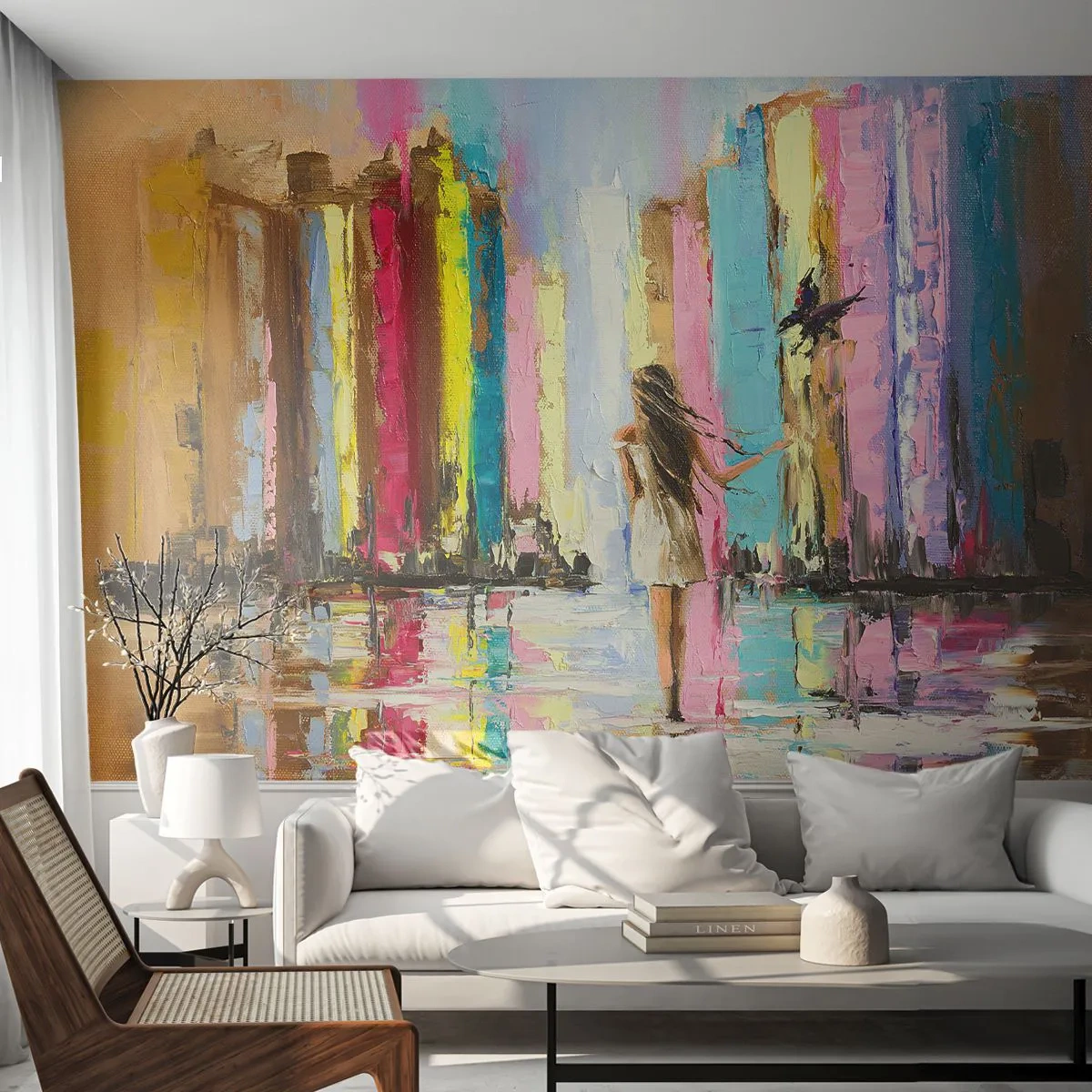 Fototapeta Premium Canvas - Idż za mną - Abstrakcja, Dziewczyna, Kobieta - 200x140 cm