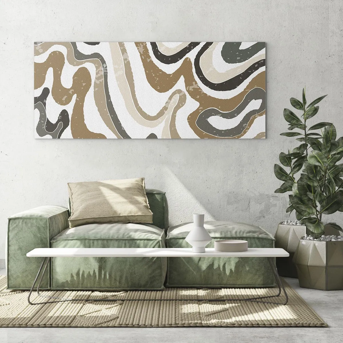 Obraz na szkle - Meandry barw ziemi - 100x40 cm
