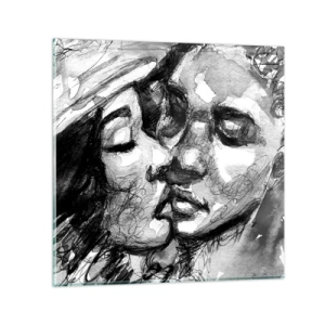 Obraz na szkle - Czuła chwila - 30x30 cm