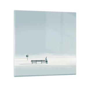 Obraz na szkle - Tak, czekam. - 40x40 cm