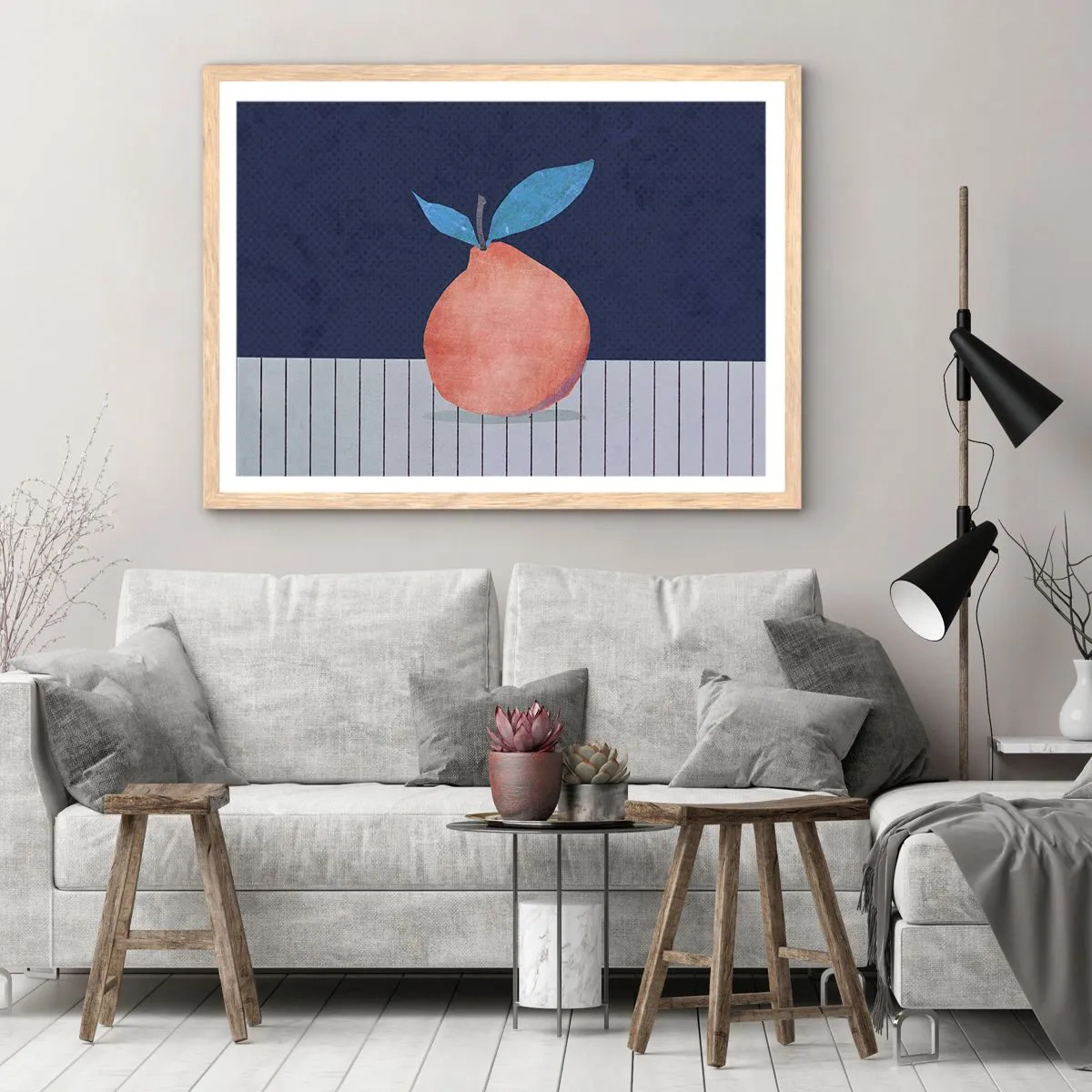 Plakat w ramie jasny dąb - Wypukłość i płaszczyzna - 50x40 cm