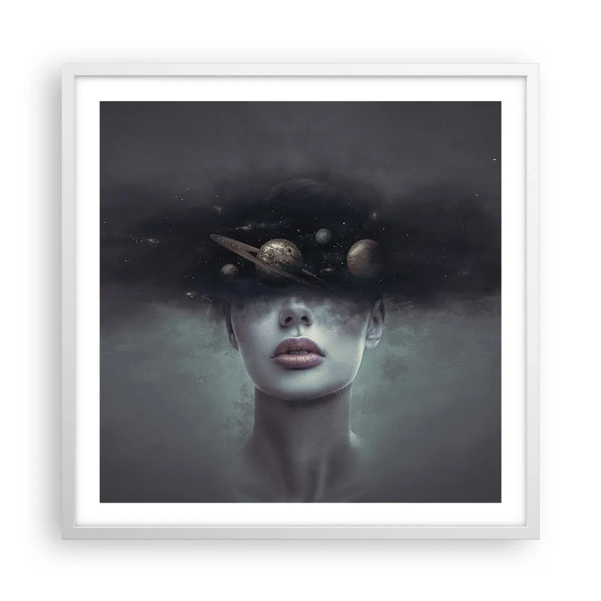 Plakat w białej ramie - A planety szaleją… - 60x60 cm