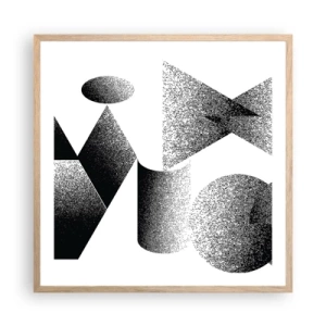 Plakat w ramie jasny dąb - Kąty i owale - 60x60 cm