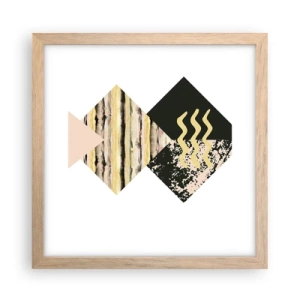 Plakat w ramie jasny dąb - Nie takie proste - 30x30 cm